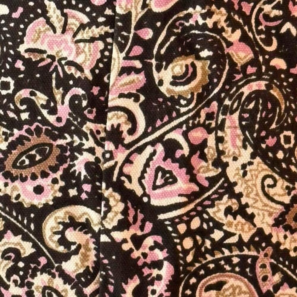 Julia Amory Baby Jane Printed Canvas Black Pink Paisley Sleeveless Mini Dress S - Picture 7 of 10